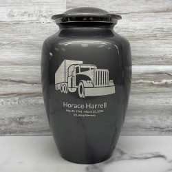 Customer Gallery - Semi Truck Cremation Urn - Gunmetal Gray