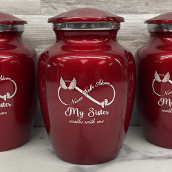 Customer Gallery - My Sister Walks With Me Sharing Urn - Ruby Red