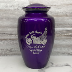 Customer Gallery - Riding with Angels Motorcycle Cremation Urn - Purple Luster
