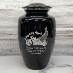 Customer Gallery - Riding with Angels Motorcycle Cremation Urn - Jet Black