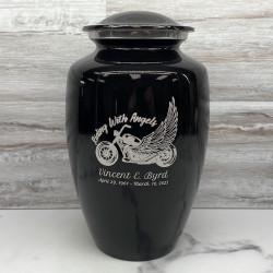 Customer Gallery - Riding with Angels Motorcycle Cremation Urn - Jet Black
