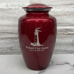 Customer Gallery - Lighthouse Cremation Urn - Ruby Red