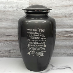 Customer Gallery - I Thought Of You Today Cremation Urn - Gunmetal Gray