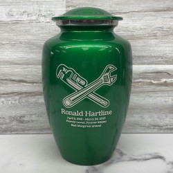 Customer Gallery - Plumber Cremation Urn - Shamrock Green