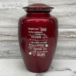 Customer Gallery - I Thought Of You Today Cremation Urn - Ruby Red