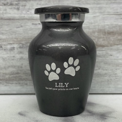 Customer Gallery - Keepsake Pawprints Pet Cremation Urn - Gunmetal Gray