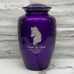 Customer Gallery - Floral Unicorn Cremation Urn - Purple Luster