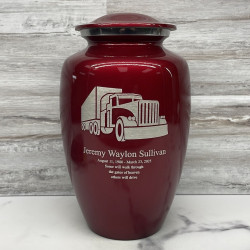 Customer Gallery - Semi Truck Cremation Urn - Ruby Red