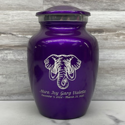 Customer Gallery - Elephant Sharing Urn - Purple Luster