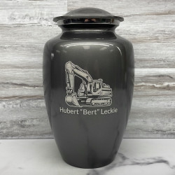 Customer Gallery - Excavator Cremation Urn - Gunmetal Gray