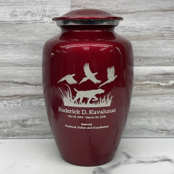 Customer Gallery - Hunting Dog Cremation Urn - Ruby Red