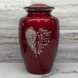 Customer Gallery - Your Wings Were Ready Cremation Urn - Ruby Red