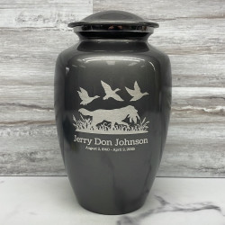 Customer Gallery - Duck Hunting Dog Cremation Urn - Gunmetal Gray