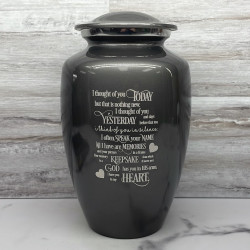 Customer Gallery - I Thought Of You Today Cremation Urn - Gunmetal Gray
