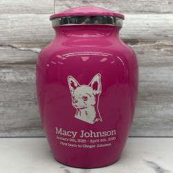 Customer Gallery - Small Chihuahua Pet Cremation Urn - Rose Pink