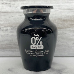 Customer Gallery - Zero Percent Body Fat Keepsake Urn - Jet Black