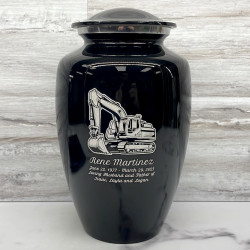 Customer Gallery - Excavator Cremation Urn - Jet Black