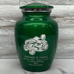 Customer Gallery - Riding Lawn Mower Sharing Urn - Shamrock Green