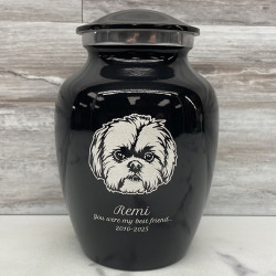 Customer Gallery - Small Shih Tzu Pet Cremation Urn - Jet Black