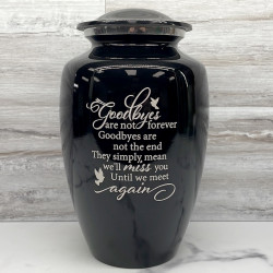 Customer Gallery - Goodbyes Are Not Forever Cremation Urn - Jet Black