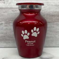 Customer Gallery - Keepsake Pawprints Pet Cremation Urn - Ruby Red