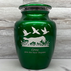 Customer Gallery - Duck Hunting Dog Sharing Urn - Shamrock Green