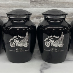 Customer Gallery - Riding with Angels Sharing Urn - Jet Black