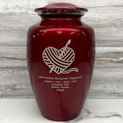 Customer Gallery - Crochet Heart Cremation Urn - Ruby Red
