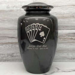 Customer Gallery - Playing Cards Cremation Urn - Gunmetal Gray