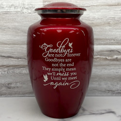Customer Gallery - Goodbyes Are Not Forever Cremation Urn - Ruby Red