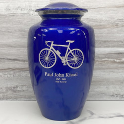 Customer Gallery - Bicycle Cremation Urn - Midnight Blue