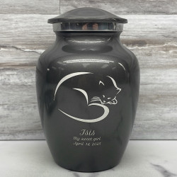 Customer Gallery - Sleeping Cat Cremation Urn - Gunmetal Gray