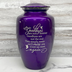 Customer Gallery - Goodbyes Are Not Forever Cremation Urn - Purple Luster