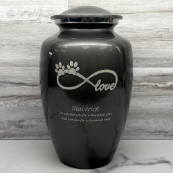 Customer Gallery - Extra Large Infinite Love Pet Cremation Urn - Gunmetal Gray