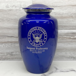 Customer Gallery - Navy Cremation Urn - Midnight Blue