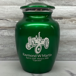 Customer Gallery - Classic Tractor Sharing Urn - Shamrock Green