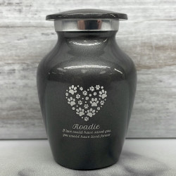Customer Gallery - Keepsake Pawprint Heart Pet Cremation Urn - Gunmetal Gray
