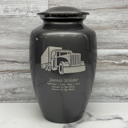 Customer Gallery - Semi Truck Cremation Urn - Gunmetal Gray