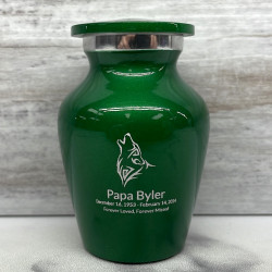 Customer Gallery - Wolf Keepsake Urn - Shamrock Green