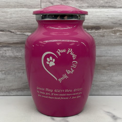 Customer Gallery - Small Paw Prints On My Heart Pet Cremation Urn - Rose Pink