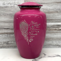 Customer Gallery - Your Wings Were Ready Cremation Urn - Rose Pink