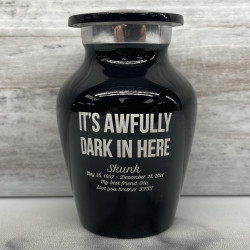 Customer Gallery - It's Awfully Dark In Here Keepsake Urn - Jet Black