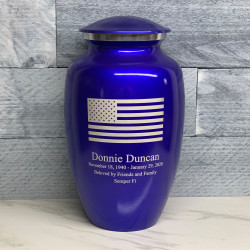 Customer Gallery - American Flag Cremation Urn - Midnight Blue