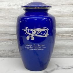 Customer Gallery - Bush Plane Cremation Urn - Midnight Blue
