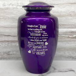 Customer Gallery - I Thought Of You Today Cremation Urn - Purple Luster