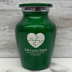 Customer Gallery - Autism Puzzle Keepsake Urn - Shamrock Green