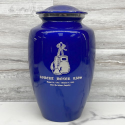 Customer Gallery - Boxing Gloves Cremation Urn - Midnight Blue