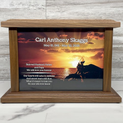 Customer Gallery - Motorcycle Cremation Urn - Prestige Walnut
