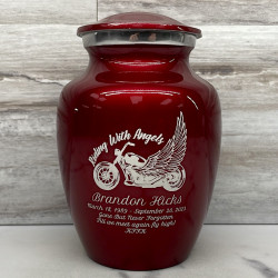 Customer Gallery - Riding with Angels Motorcycle Sharing Urn - Ruby Red
