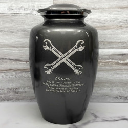 Customer Gallery - Mechanic Wrench Cremation Urn - Gunmetal Gray